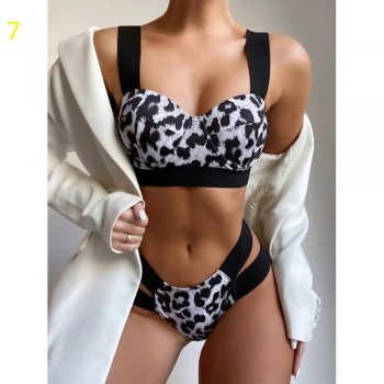 2021 New Sexy Bikini Black Push Up Swimsuit Women Swimwear Splicing Bathing Suit Beach Swimming Suit